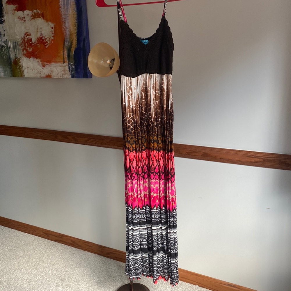 AQUA BLUE Crochet Maxi Dress